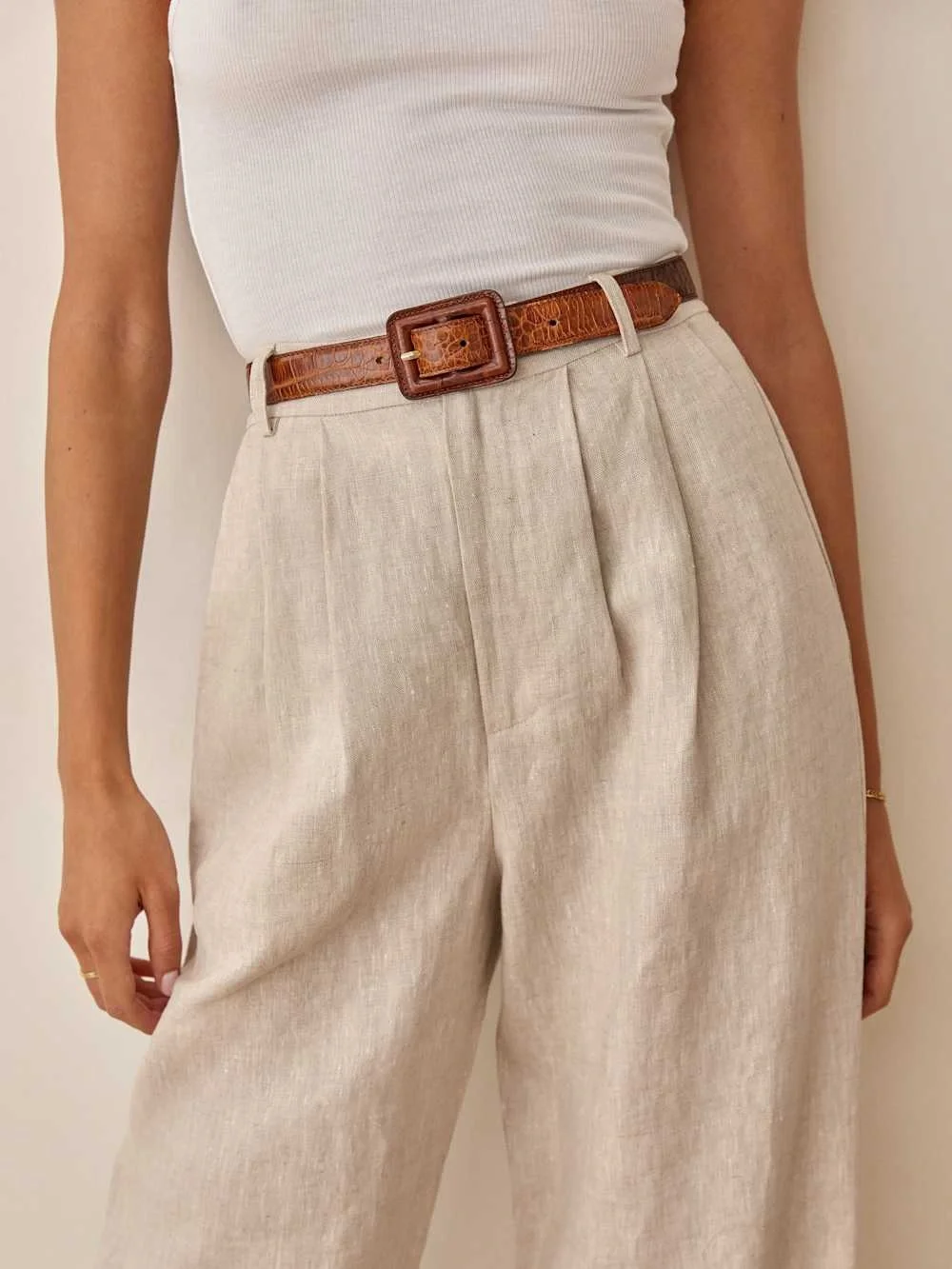 Reformation Petites Vesta Pant Petite - Natural - Size 2P